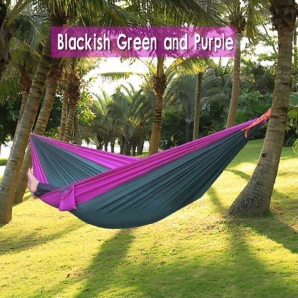 Backpacking Hammock - Portable Nylon Parachute Outdoor Double Hammock - Image 3