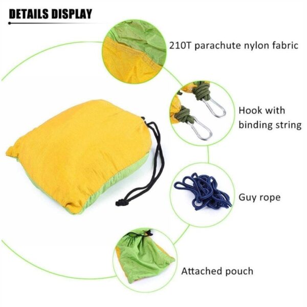 Backpacking Hammock - Portable Nylon Parachute Outdoor Double Hammock - Image 9