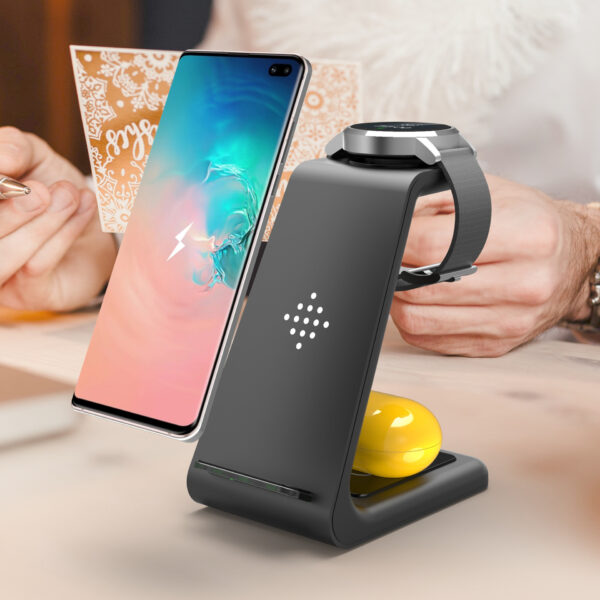 3 In 1 Fast Charging Station Wireless Charger Stand Wireless Quick Charge Dock For Phone Holder - Image 3