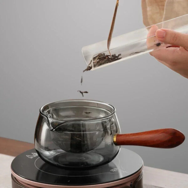 Semi-automatic Rotary Heat-resistant Glass Teapot Lazy Tea Making With Infuser And Wooden Handle Office Home Accessories Kitchen Gadgets - Image 9